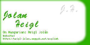jolan heigl business card
